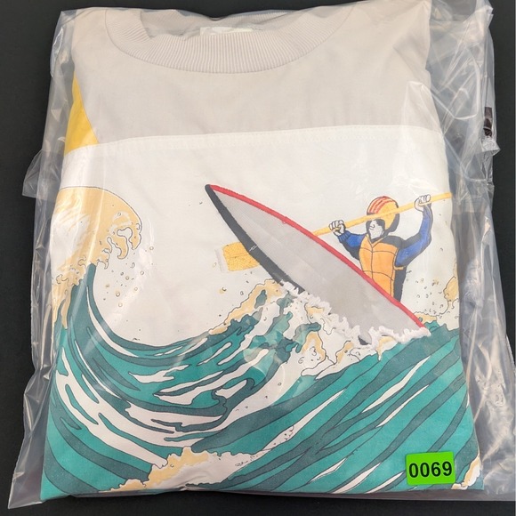 Vintage Adidas Amuza River Kayaking Graphic Sweatshirt Teal Orange Mens XL - Picture 11 of 11